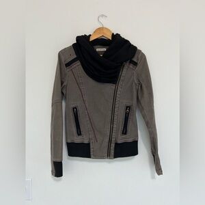 Lost & Found Woman’s Desert Taupe Retro Lace Biker Jacket